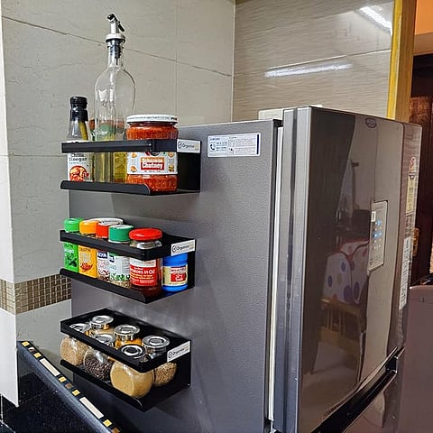 Organizemee Small Kitchen Storage Solution Magnetic Shelf